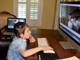 Child undertaking neurofeedback session
